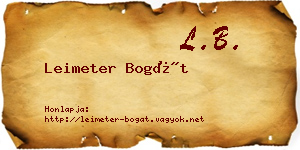 Leimeter Bogát névjegykártya